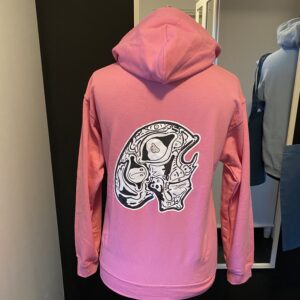 Pink Hoodie with Skull