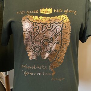 Green T-shirt No Guts No Glory Super Bronze Print