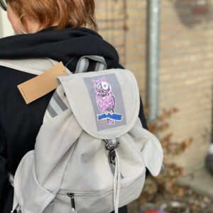 Grey/grijs Backpack Pink/roze owl