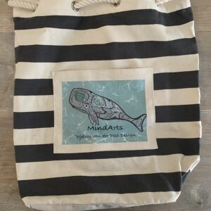 Antraciet Striped Beach Bag Whale