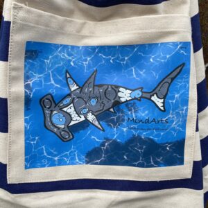 Blue striped Beach Bag Hammer Head shark
