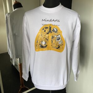 White/witte Sweater with anatomical print
