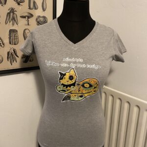 Grey/grijs T-shirt Yellow Green Cheshire Cat
