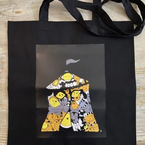 Black Tote Bag, Circus yellow