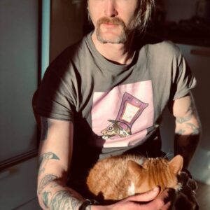 Grey Mad Hatter shirt Pink fond