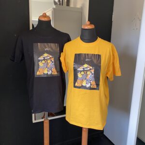 Black/zwart shirt Yellow/geel Circus Tent print