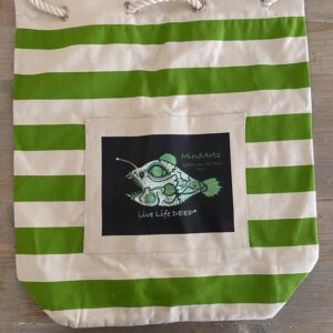 Green Striped Beach Bag Green Miners light