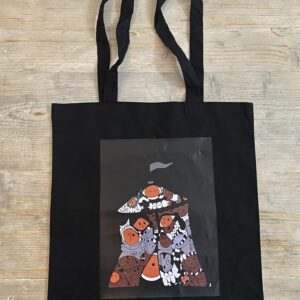 Black Tote Bag, Circus Bordeaux/red