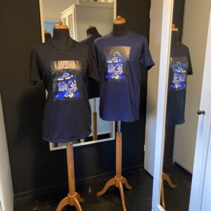 Black/zwart shirt Blue/blauw Circus Tent print