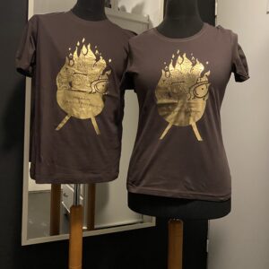 Brown shirt FirePit Super Gold print