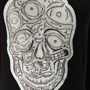 Black/zwart “en face” skull shirt