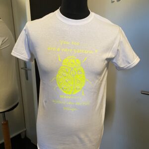 White/wit Creepy Crawley shirt with yellow/geel Neon print