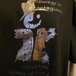 Black /zwart Courage is Contagious shirt Super metallic print