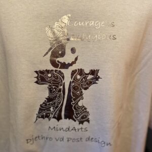 White/ wit Courage is Contagious shirt metallic Zink