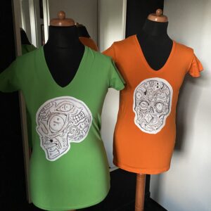 Green “en profil” skull shirt